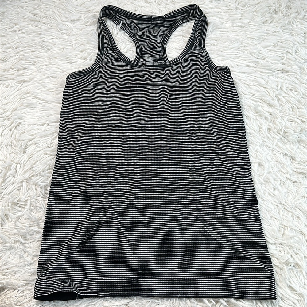 Lululemon Swiftly Tech Tank Hyper Stripe Black White